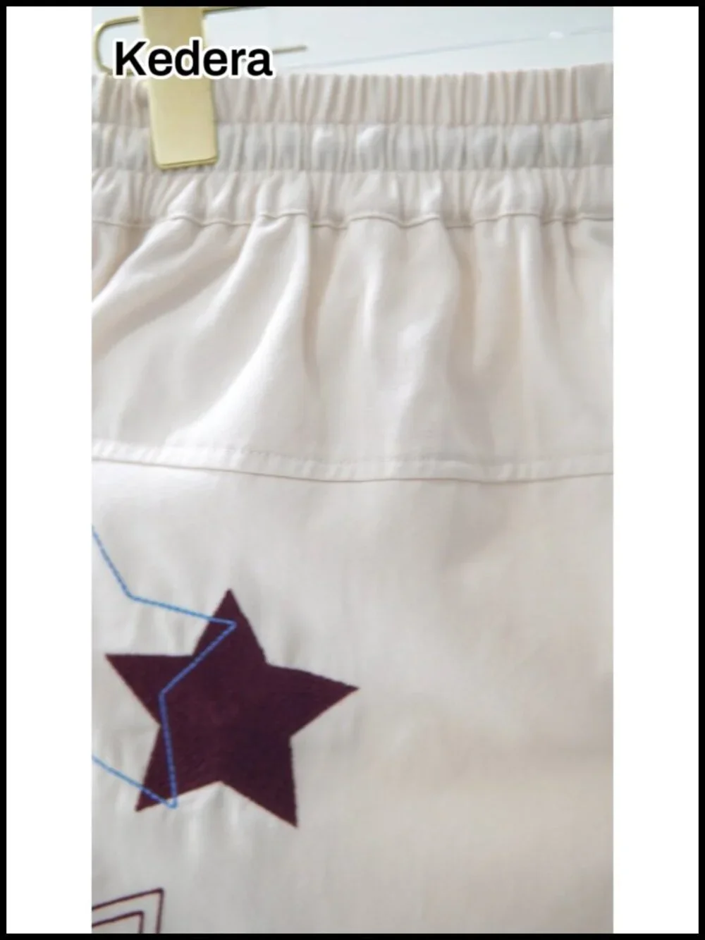 Mid Rise Barrel Starry Print Wide Leg Denim Pants for Women Embroidered Baggy